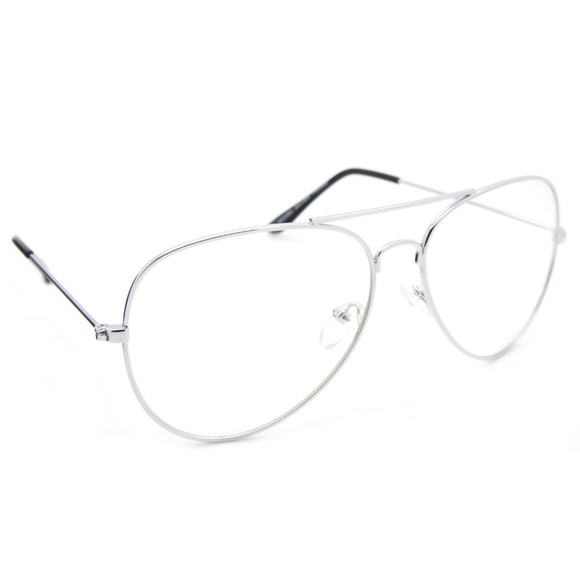 Silver Frame Retro Style Classic Aviator Glasses - Picture 3 of 3
